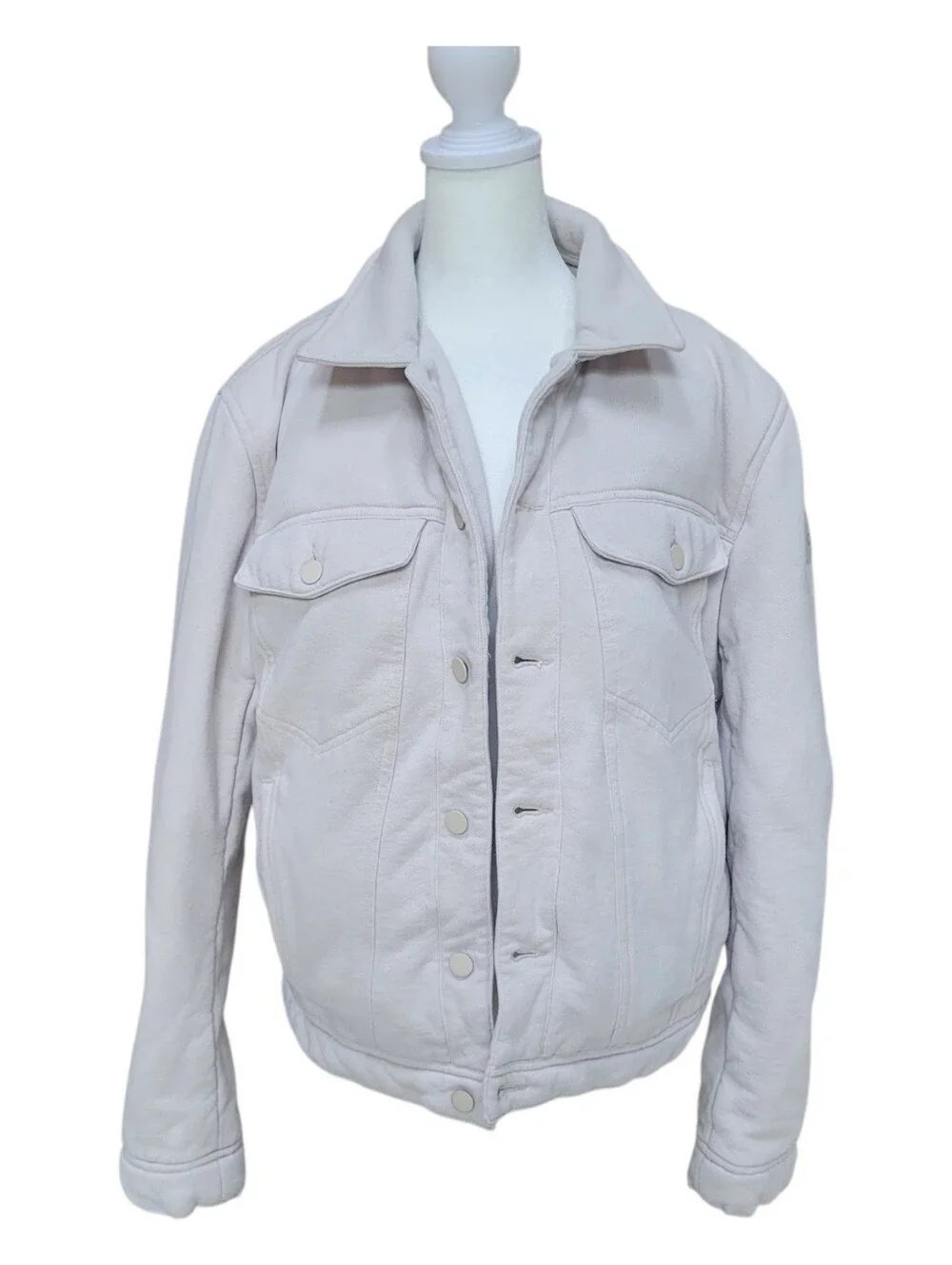 ALO Yoga Cream Neutral Jacket Relaxed Fit Athleisure Unisex Style Size S